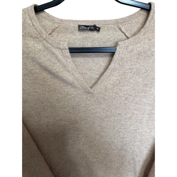 J McLaughlin Lochlann Cashmere Sweater V Neck Pullover Relaxed Fit Tan Size XS - Picture 5 of 12